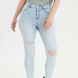 American Eagle Women Blue Ne(X)T Level Curvy High-Waisted Jegging